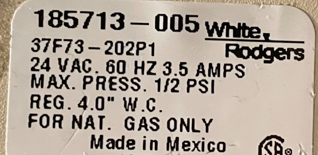 Valve Emerson White Rodgers 185713 - 005 Water Heater Control New