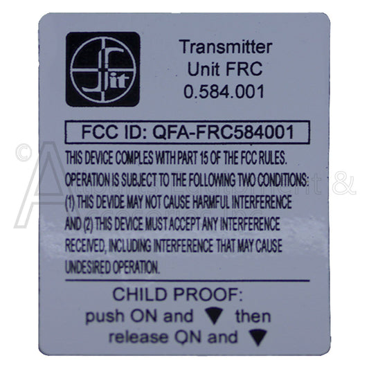 0.584.001 REMOTE TRANSMITTER 0.584.001