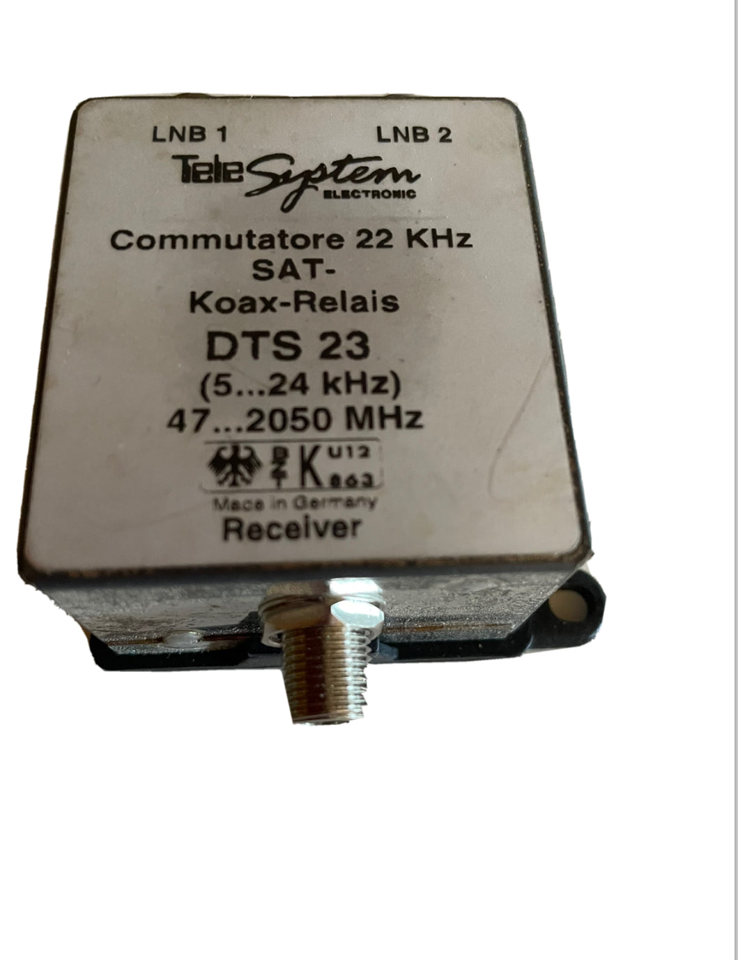 Tele System ELECTRÓNICO LNB2 Switch 22 KHz SAT- Koax-Relais DTS23 (5...24 kHz) 47...2050 MHz